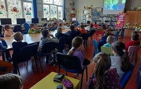 Lekcja biblioteczna o Wielkanocy i konkurs głosnego czytania z klasami III  2